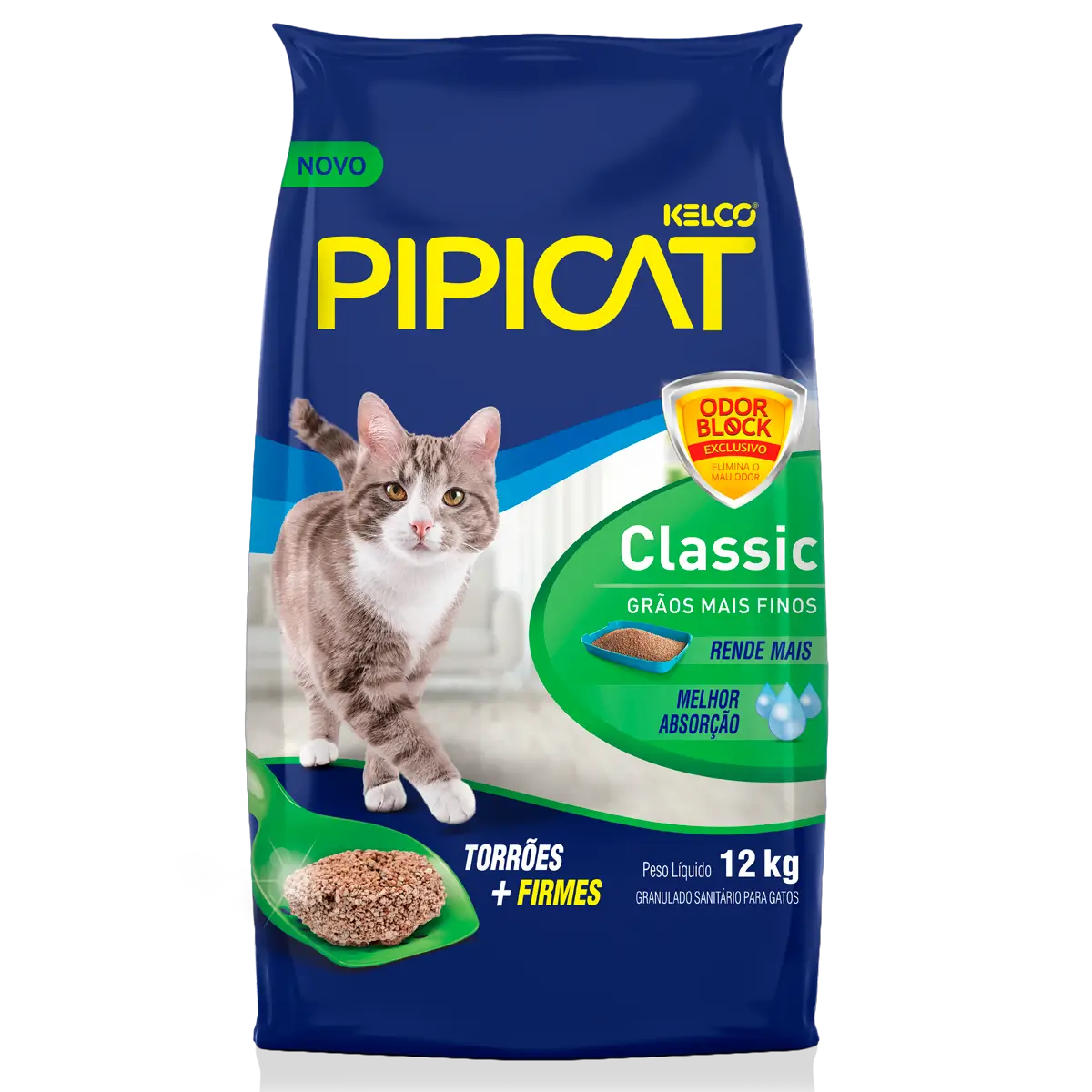 7896273805878_PIPICAT_GRANULADO_SANITARIO_CLASSIC_OB_12KG_FRENTE