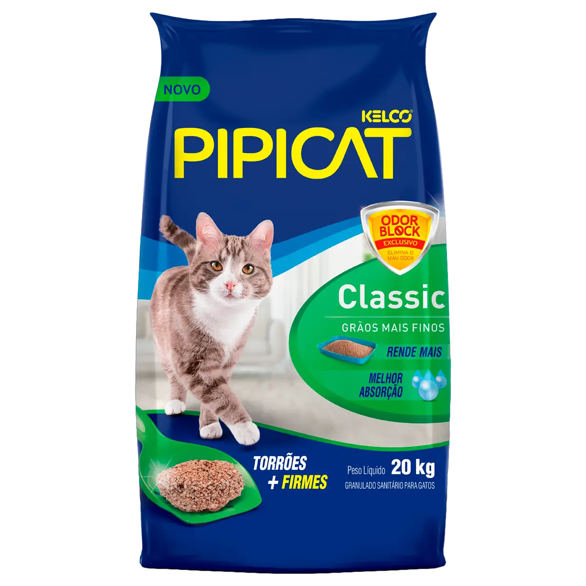 7896273809029_PIPICAT_GRANULADO_SANITARIO_CLASSIC_OB_20KG_FRENTE