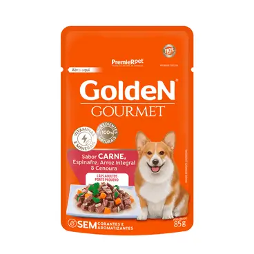 Racao-Umida-Golden-Gourmet-Caes-Adultos-Porte-Pequeno-Carne-85g